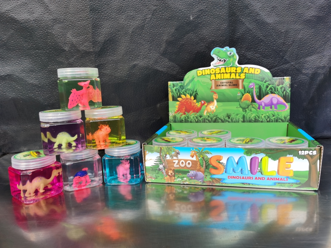 Square cup animal doll slime crystal mud poke mud release mud
