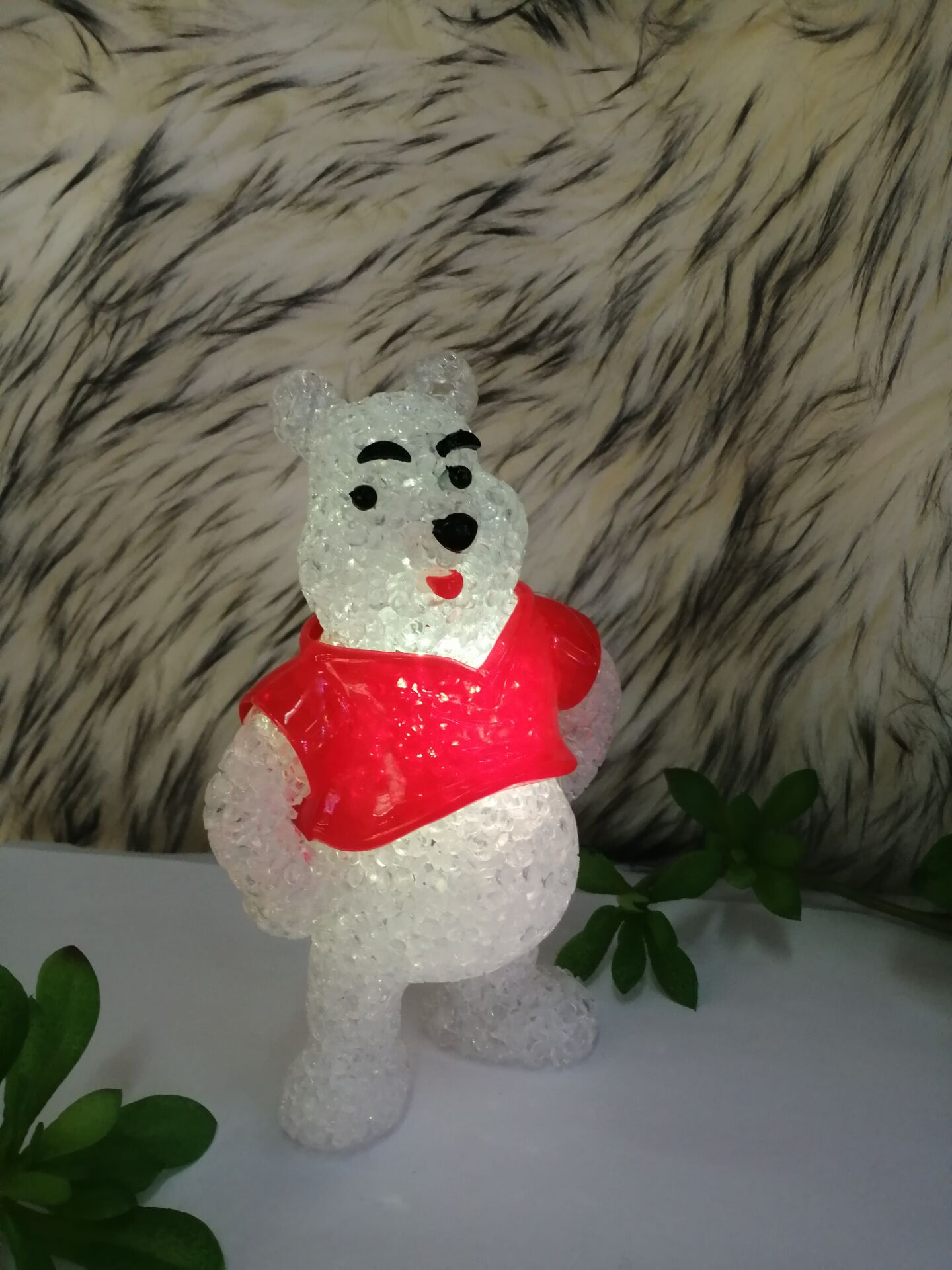 Winnie-the-pooh cartoon animal colorful crystal pellet lamp LED rice lamp gift pendant creative gift