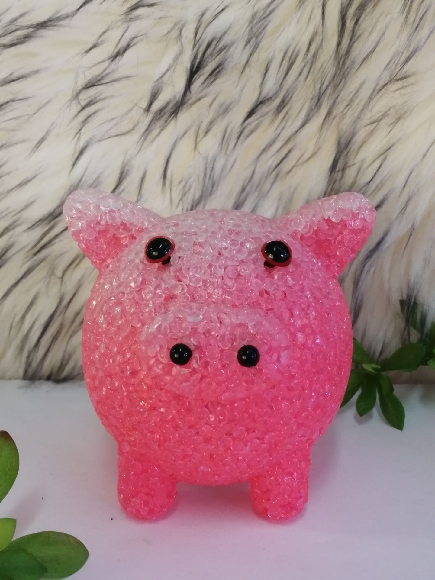 Fat pig cartoon animal colorful crystal grain lamp LED rice grain lamp gift pendant creative gift