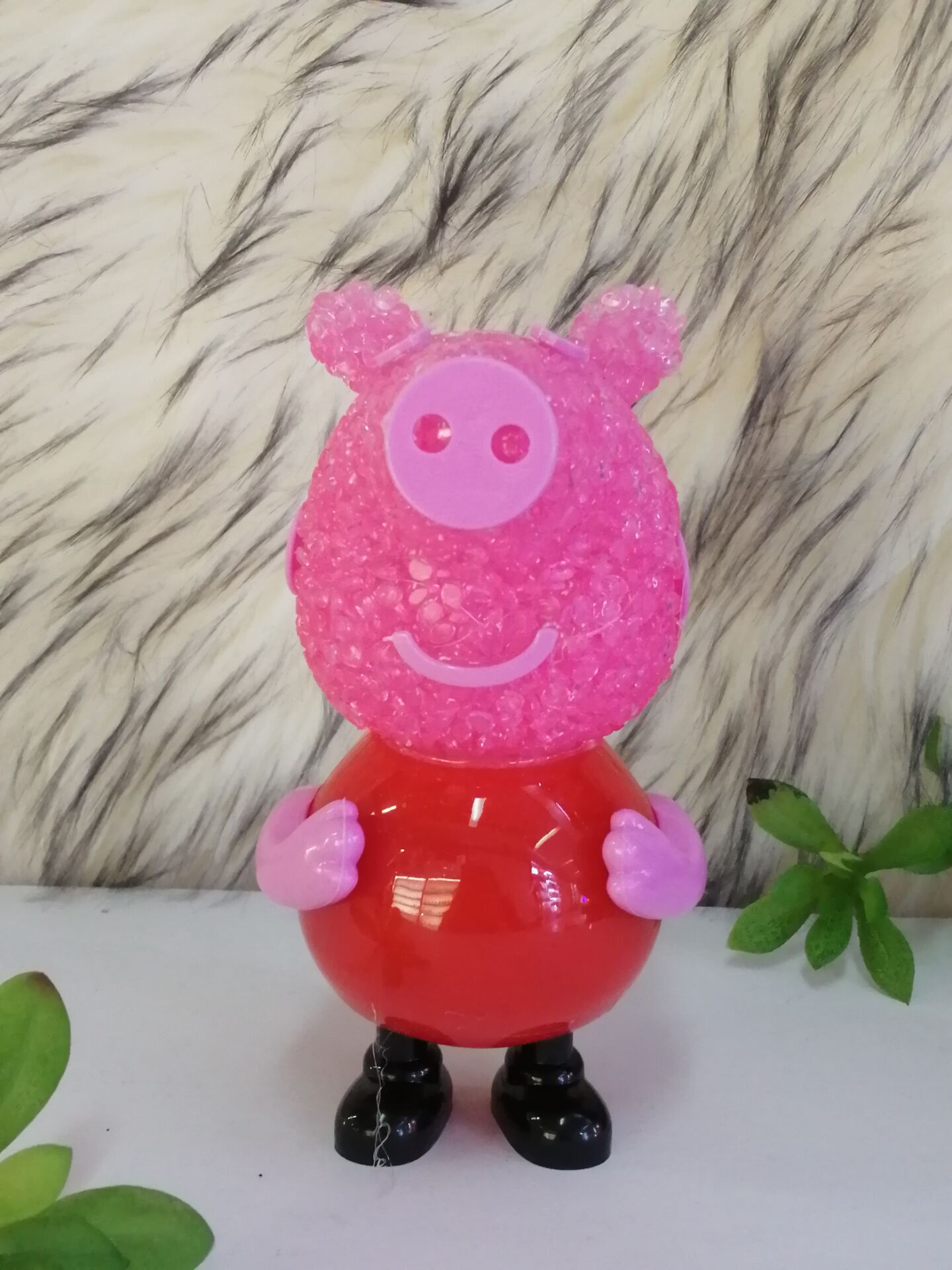 Pig little sister cartoon animal colorful crystal grain lamp LED rice grain lamp gift pendant creative gift