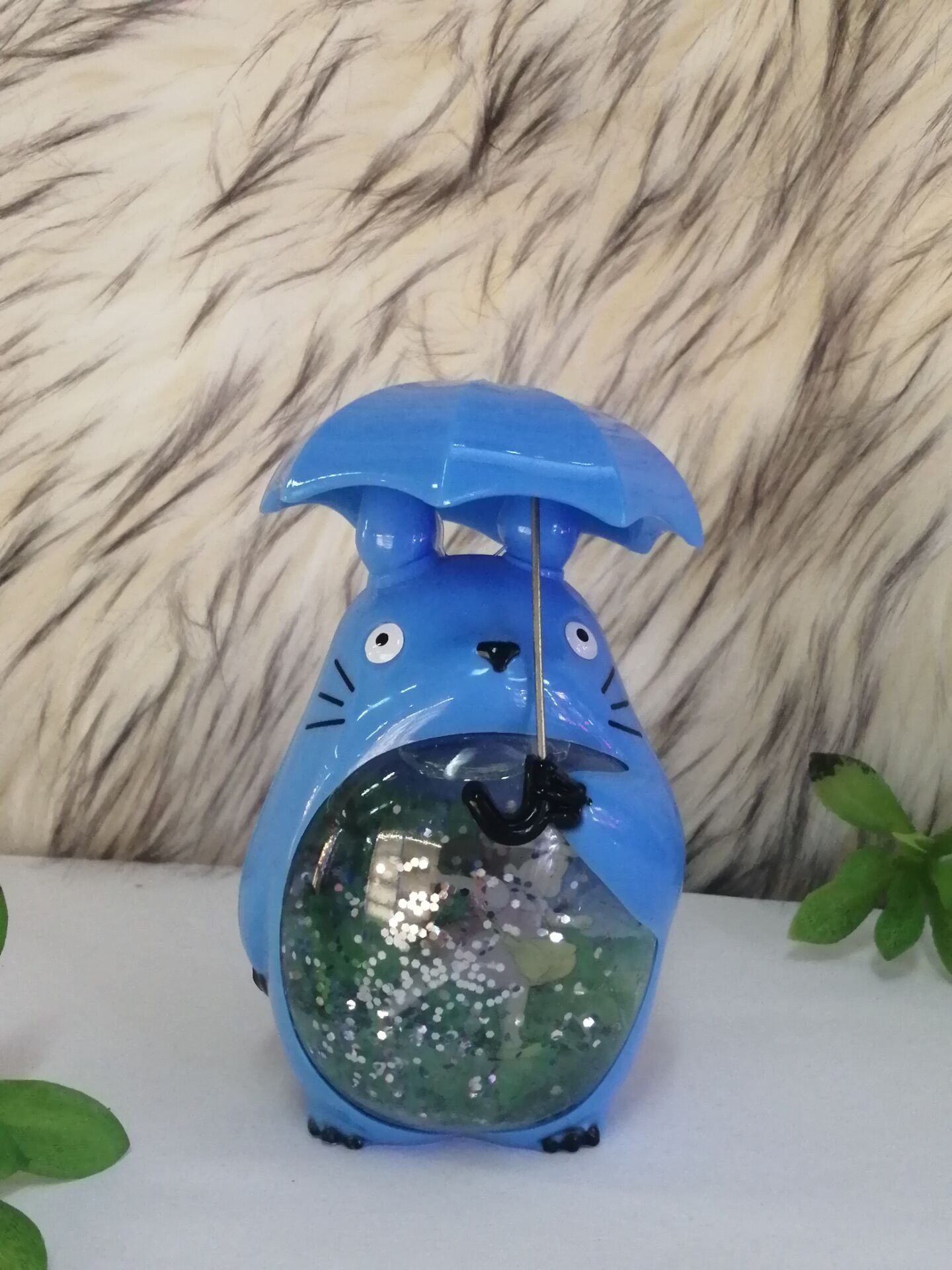 Totoro cartoon animal colorful crystal LED light with water night light gift pendant creative gift
