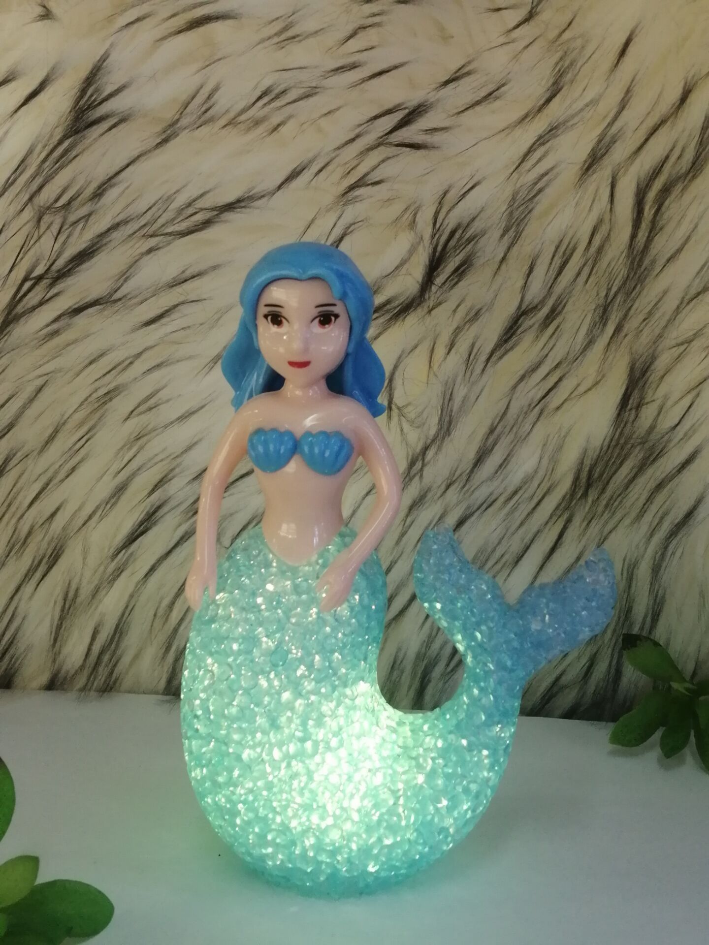 Mermaid cartoon animal colorful crystal pellet lamp LED rice lamp gift pendant creative gift