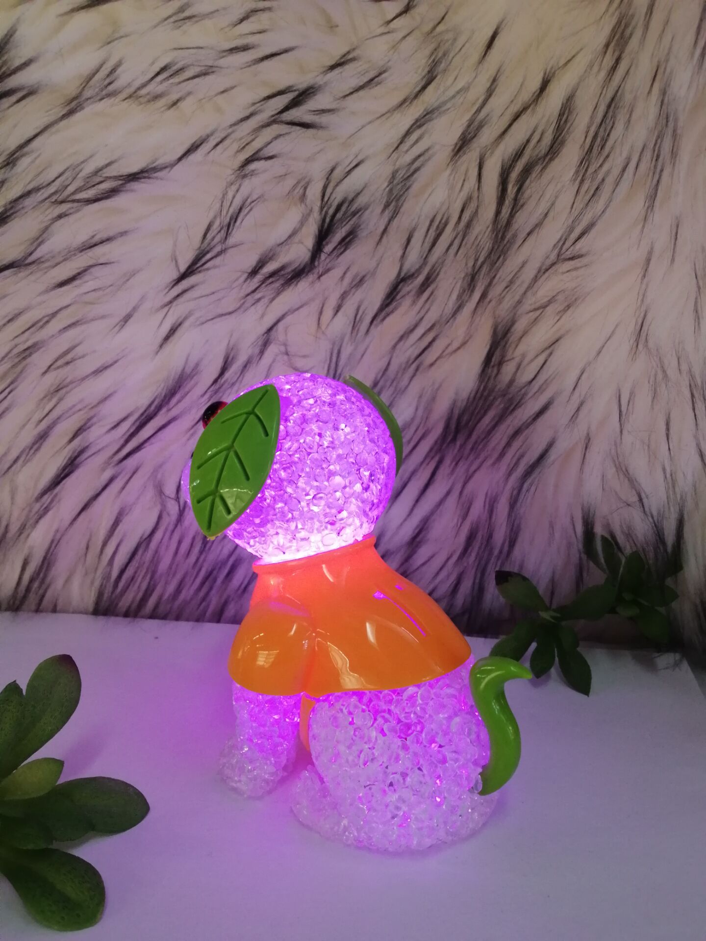 Tea dog cartoon animal colorful crystal grain lamp LED rice grain lamp gift pendant creative gift