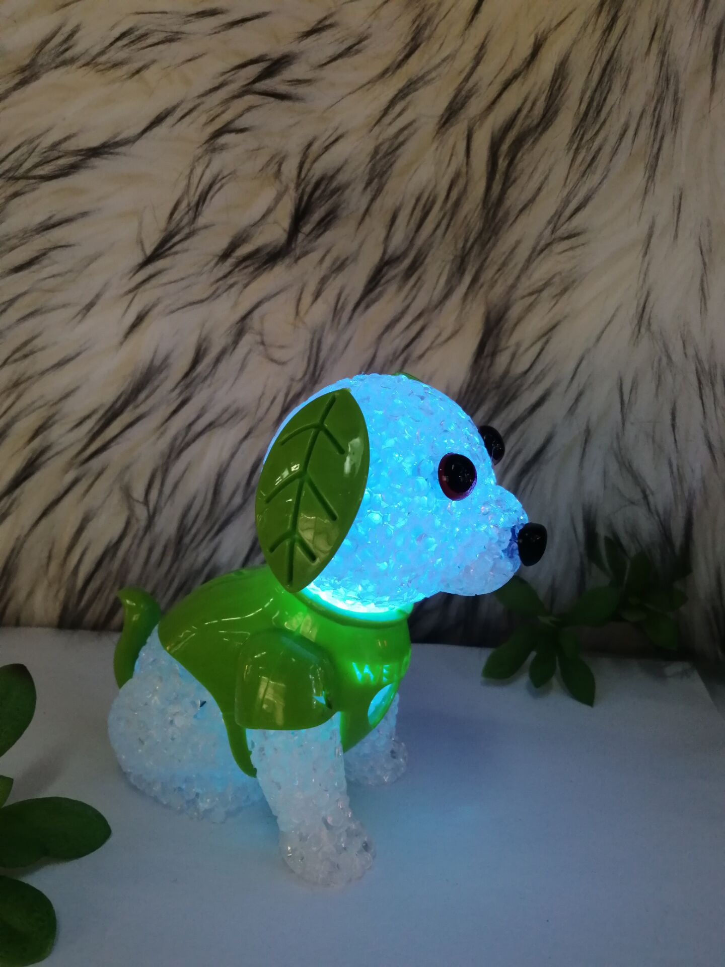 Tea dog cartoon animal colorful crystal grain lamp LED rice grain lamp gift pendant creative gift