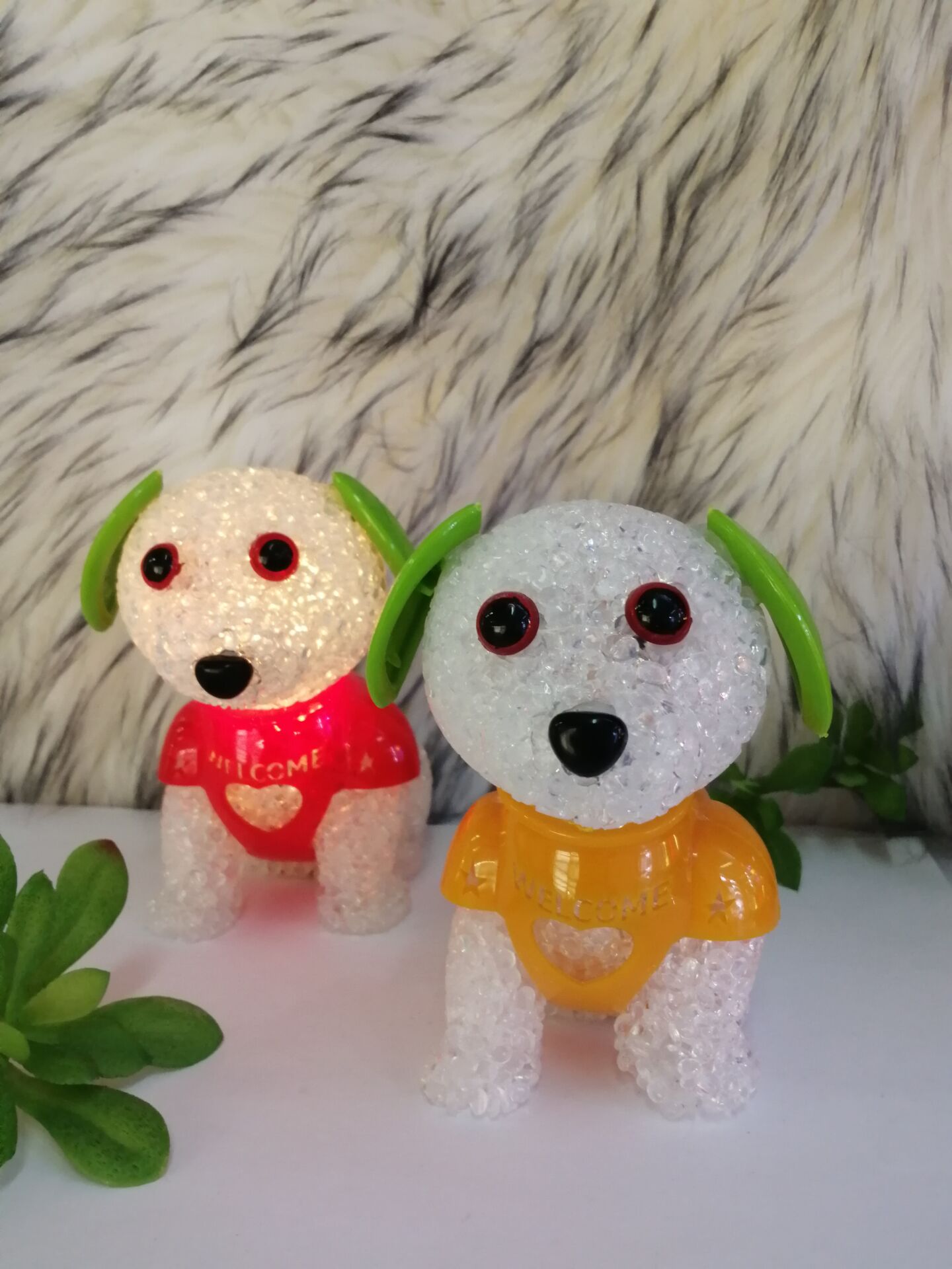 Tea dog cartoon animal colorful crystal grain lamp LED rice grain lamp gift pendant creative gift