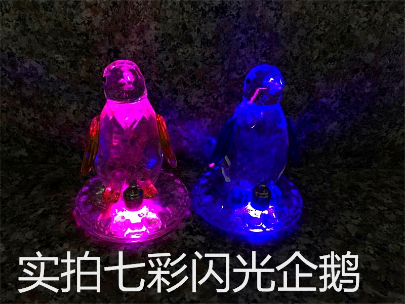 Crystal Penguin Colorful Light Luminous Small Animal Craft Gift Students&#039; Birthday Present Small Product Promotion Customization