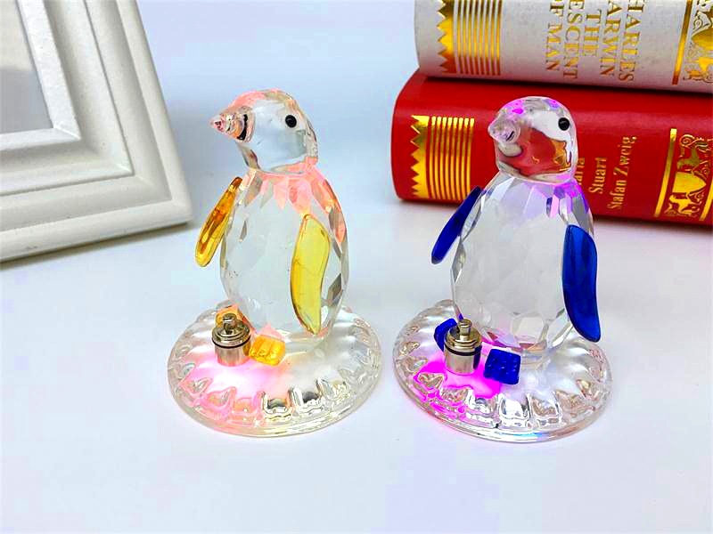 Crystal Penguin Colorful Light Luminous Small Animal Craft Gift Students' Birthday Present Small Product Promotion Customization