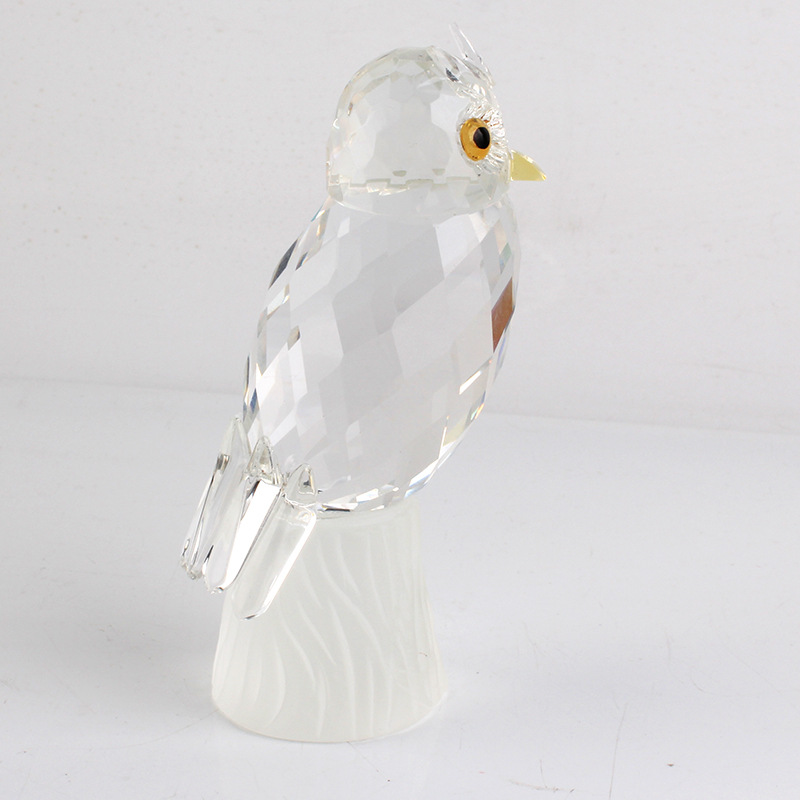 Cross-Border Foreign Trade Crystal Owl Creative Decoration Living Room Study Decoration Crystal Animal Custom Home Decoration