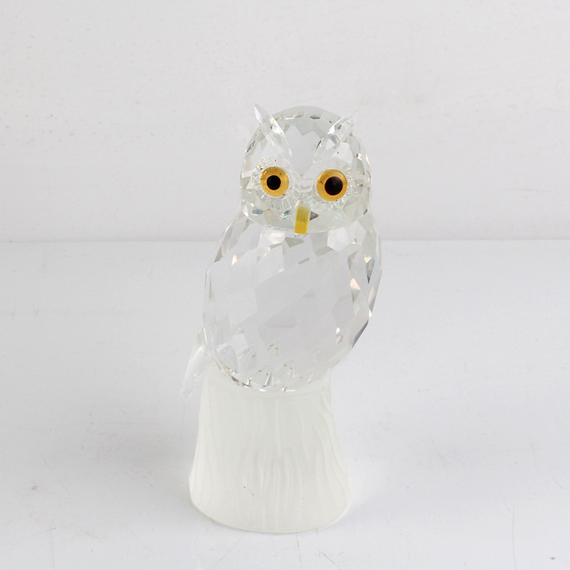 Cross-Border Foreign Trade Crystal Owl Creative Decoration Living Room Study Decoration Crystal Animal Custom Home Decoration