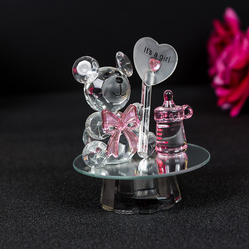 Exquisite Decorations Cell Phone Glasses Jewelry Counter Crystal Bear Small Animal Simple Modern Living Room Decoration Wholesale