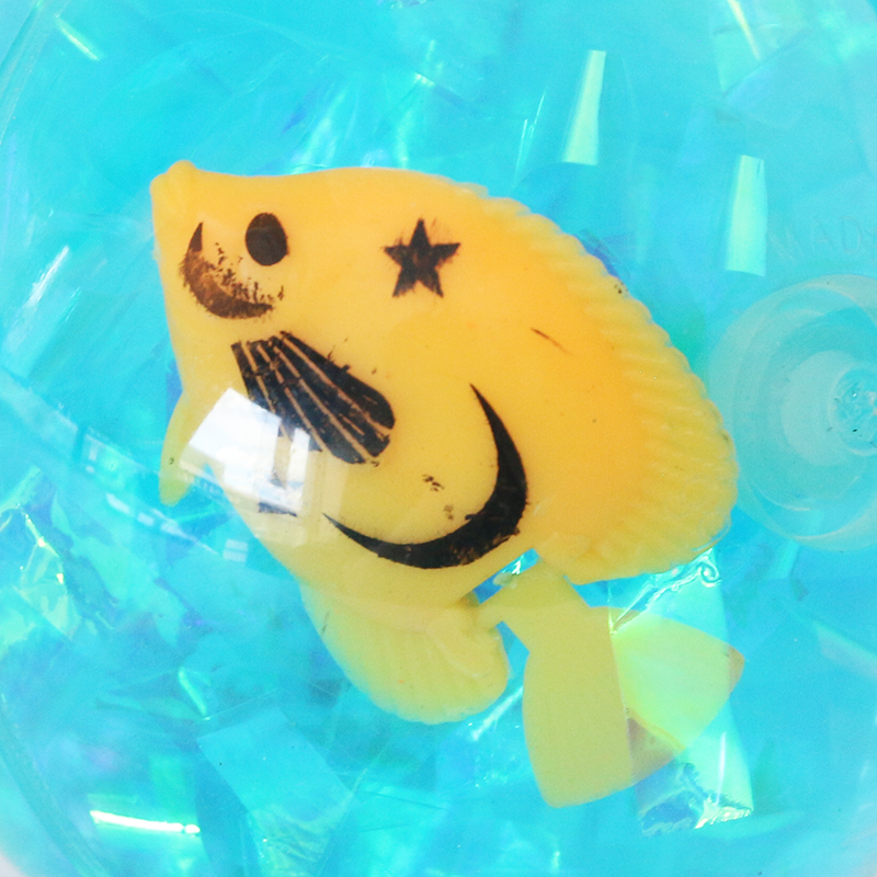 Children's flash elastic ball fish animal crystal bouncing ball luminous transparent ball toy ball