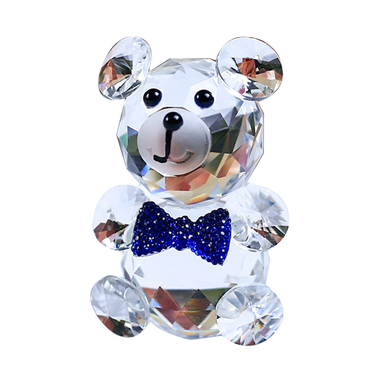 Crystal Bear Animal Customized Various Shapes Figure Plant Glass Crafts Home Decorations