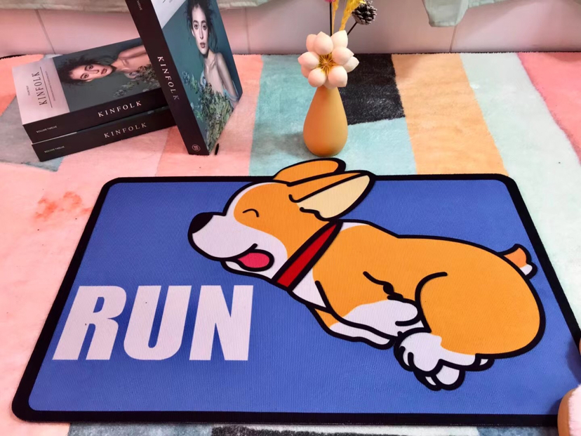 [Yixing Carpet] Factory Direct Sales New Animal Cartoon Printed Crystal Velvet Carpet Floor Mat Doormat and Foot Mat