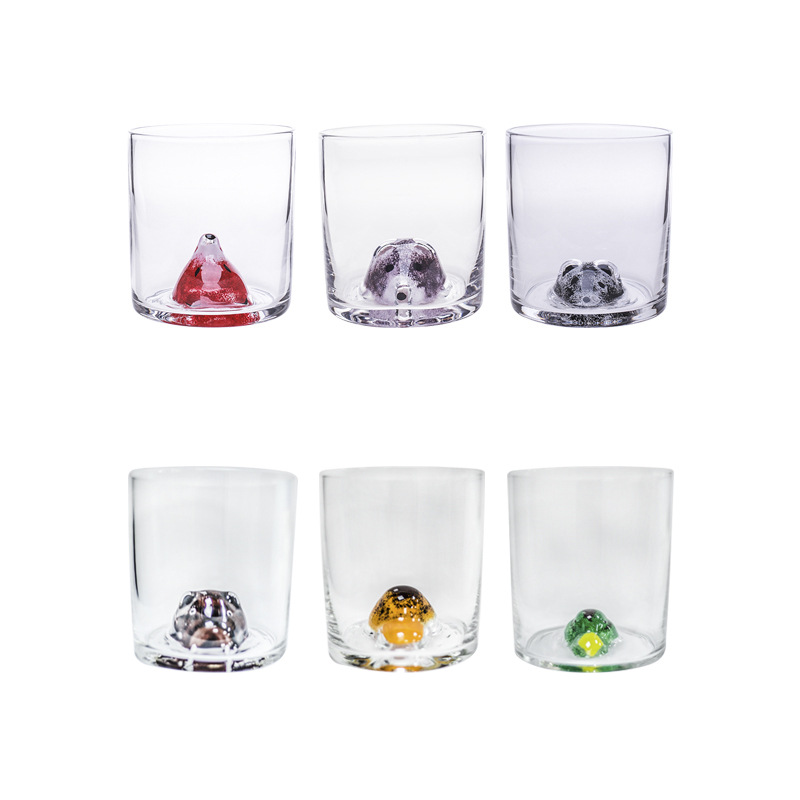 Creative Cute Animal Head Lead -free Transparent Thermostable Crystal Water Glass, large Capacity Domestic Beverage Mug