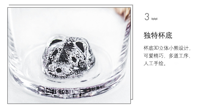 Creative Cute Animal Head Lead -free Transparent Thermostable Crystal Water Glass, large Capacity Domestic Beverage Mug