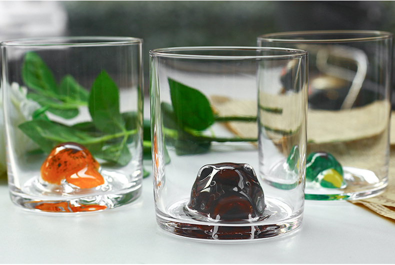 Creative Cute Animal Head Lead -free Transparent Thermostable Crystal Water Glass, large Capacity Domestic Beverage Mug