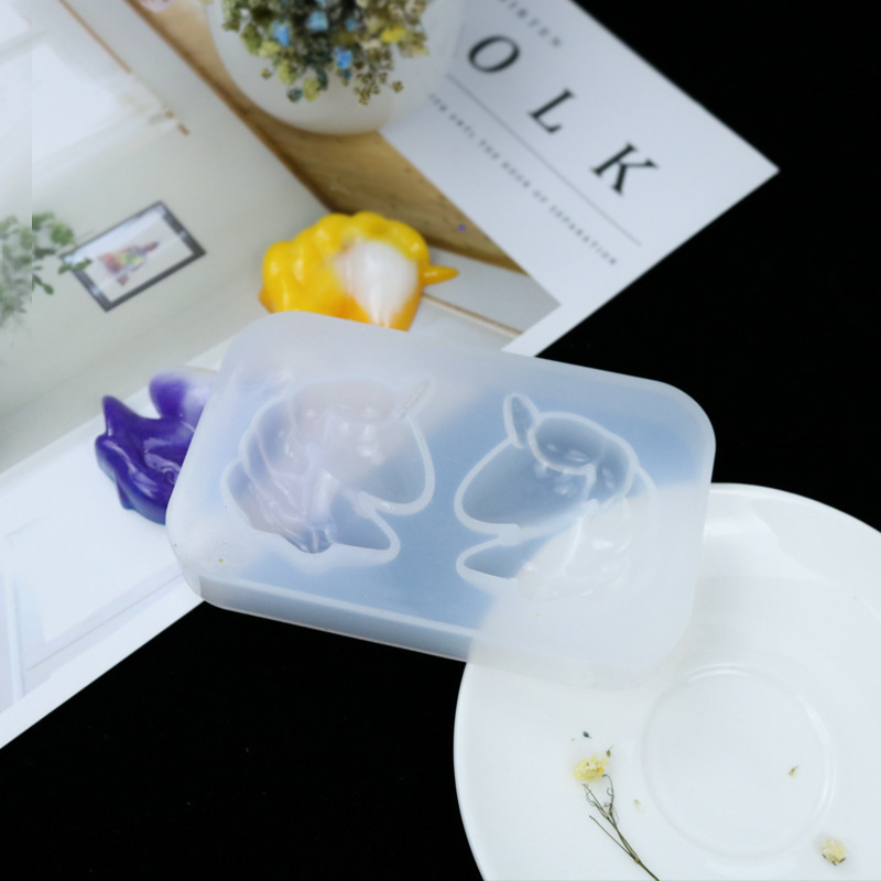 DIY Crystal Glue Mirror Two-Piece Unicorn Animal Silicone Mold Aromatherapy Gypsum Expansion Handmade Soft Ornaments DIY Crystal Glue Mirror Two-Piece Unicorn Animal Silicone Mold Aromatherapy Gypsum Expansion Handmade Soft Ornaments