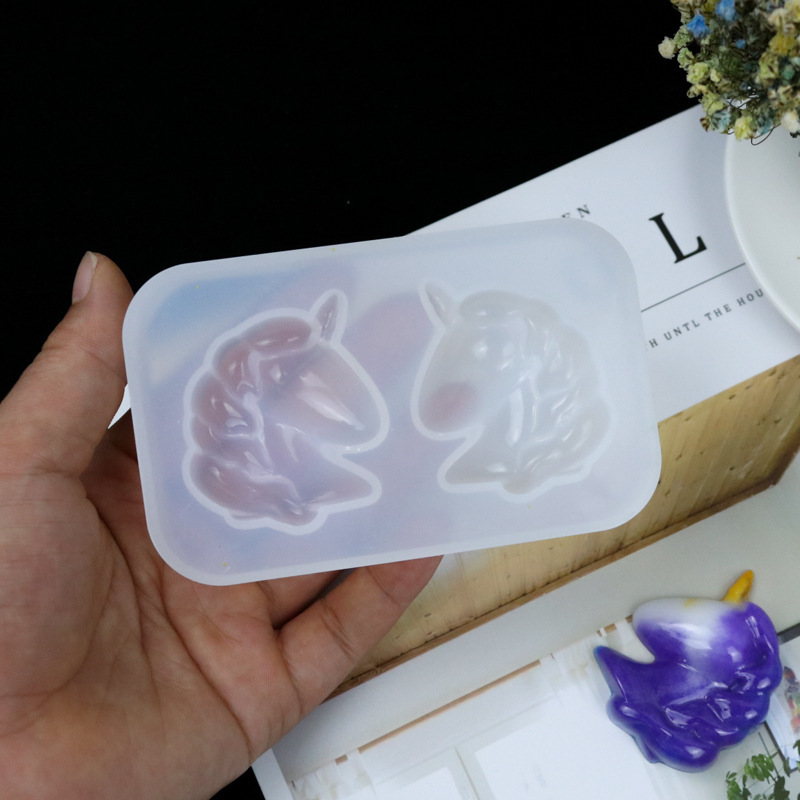DIY Crystal Glue Mirror Two-Piece Unicorn Animal Silicone Mold Aromatherapy Gypsum Expansion Handmade Soft Ornaments DIY Crystal Glue Mirror Two-Piece Unicorn Animal Silicone Mold Aromatherapy Gypsum Expansion Handmade Soft Ornaments