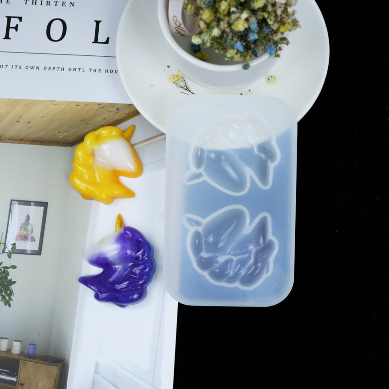 DIY Crystal Glue Mirror Two-Piece Unicorn Animal Silicone Mold Aromatherapy Gypsum Expansion Handmade Soft Ornaments DIY Crystal Glue Mirror Two-Piece Unicorn Animal Silicone Mold Aromatherapy Gypsum Expansion Handmade Soft Ornaments
