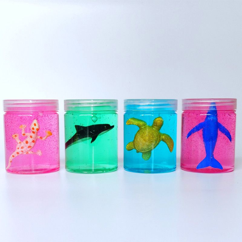 New round bottle toy 3d animal environmental protection transparent pearl crystal slime slime New round bottle toy 3d animal environmental protection transparent pearl crystal slime slime