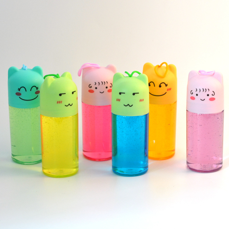 New hot selling creative cute animal cat bottle crystal mud candy mud yizhi children&#039;s toys manufacturers direct