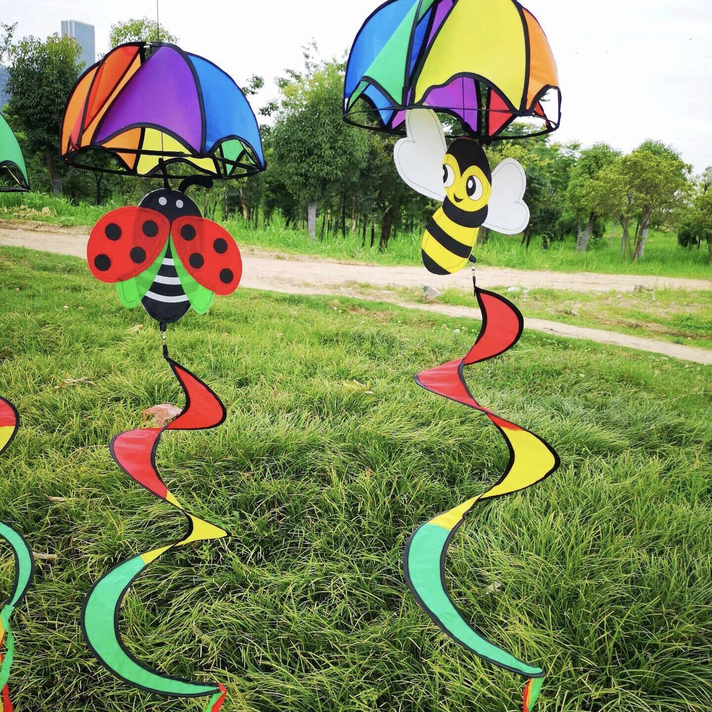 Animal with Umbrella Hanging Windmill Kindergarten Outdoor Cartoon Hanging Windmill Factory Direct Sales Quantity Discounts