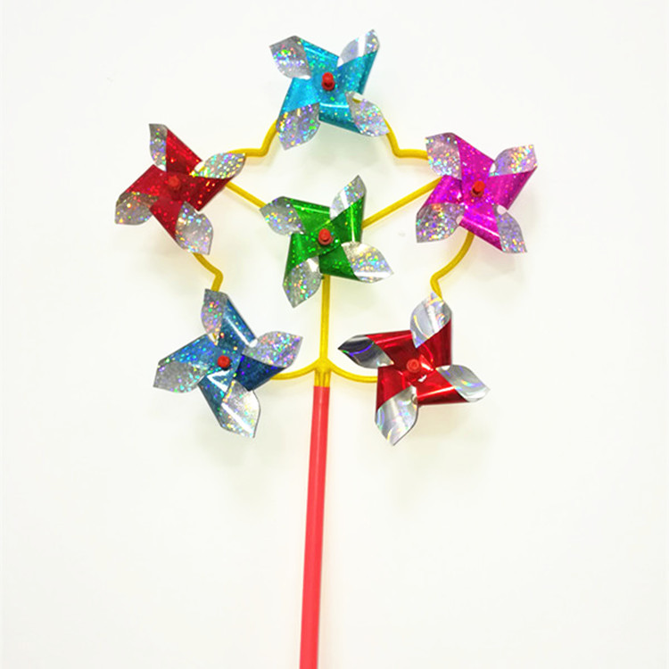 Small six-wheel Laser Windmill children Windmill Creative Gifts Toys Advertising Park Windmill manufacturers Direct Wholesale