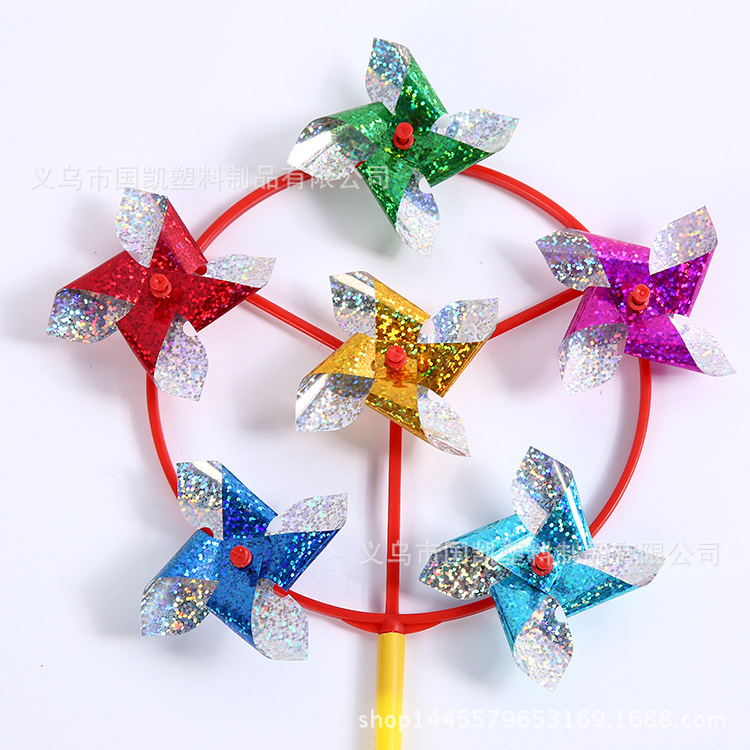 Small six-wheel Laser Windmill children Windmill Creative Gifts Toys Advertising Park Windmill manufacturers Direct Wholesale