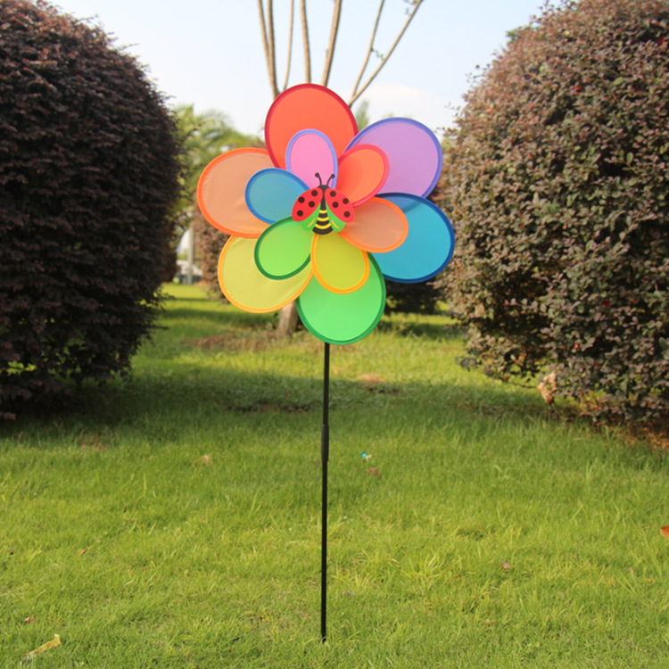 Factory Direct Sales Children's Windmill Double-Layer Cloth Windmill Scene Layout Wholesale All Kinds of Cloth Printed Windmill