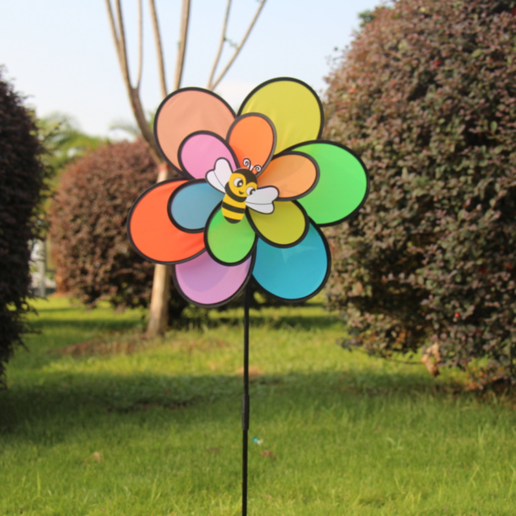 Factory Direct Sales Children's Windmill Double-Layer Cloth Windmill Scene Layout Wholesale All Kinds of Cloth Printed Windmill