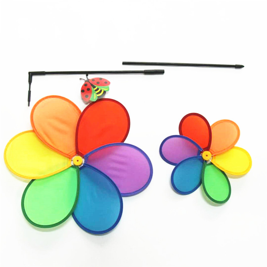 Factory Direct Sales Children's Windmill Double-Layer Cloth Windmill Scene Layout Wholesale All Kinds of Cloth Printed Windmill