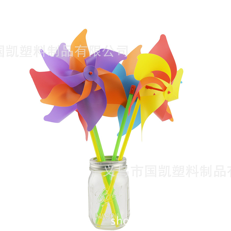 Colorful PVC windmill String outdoor decoration DIY chain windmill manufacturer Wholesale Custom Scenic Spot Kindergarten Advertising Wind