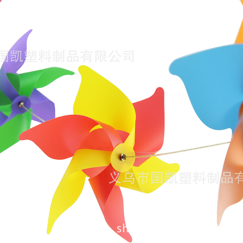 Colorful PVC windmill String outdoor decoration DIY chain windmill manufacturer Wholesale Custom Scenic Spot Kindergarten Advertising Wind