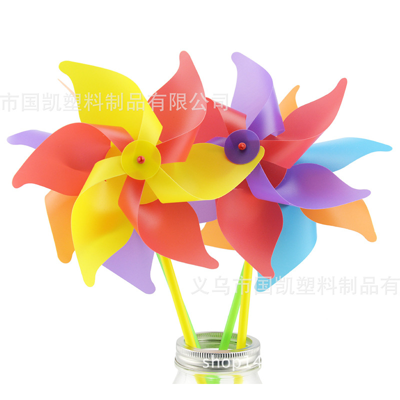 Colorful PVC windmill String outdoor decoration DIY chain windmill manufacturer Wholesale Custom Scenic Spot Kindergarten Advertising Wind