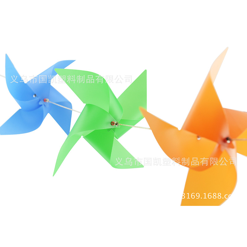 Colorful PVC windmill String outdoor decoration DIY chain windmill manufacturer Wholesale Custom Scenic Spot Kindergarten Advertising Wind