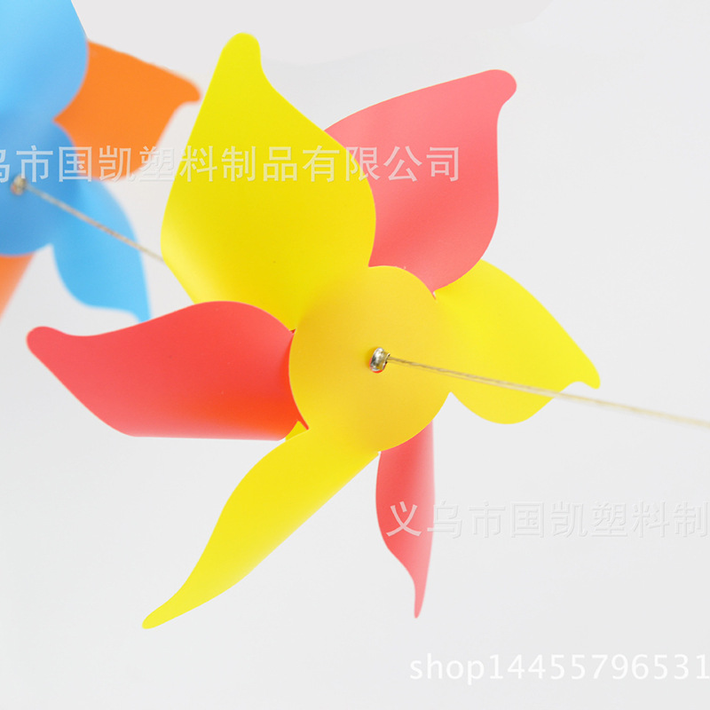 Colorful PVC windmill String outdoor decoration DIY chain windmill manufacturer Wholesale Custom Scenic Spot Kindergarten Advertising Wind