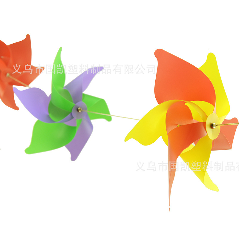 Colorful PVC windmill String outdoor decoration DIY chain windmill manufacturer Wholesale Custom Scenic Spot Kindergarten Advertising Wind