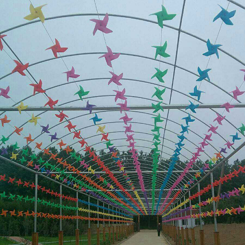 Colorful PVC windmill String outdoor decoration DIY chain windmill manufacturer Wholesale Custom Scenic Spot Kindergarten Advertising Wind