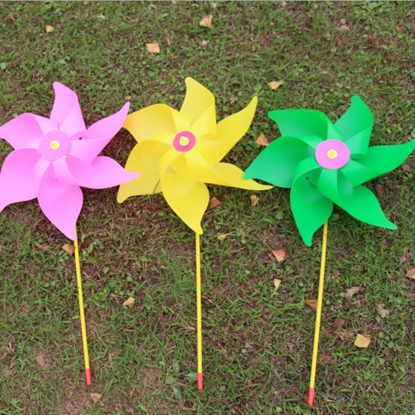Hexagonal Windmill Advertising Decoration Outdoor Scenic Spot Wedding Kindergarten String Rope Children Windmill Currently Available Wholesale