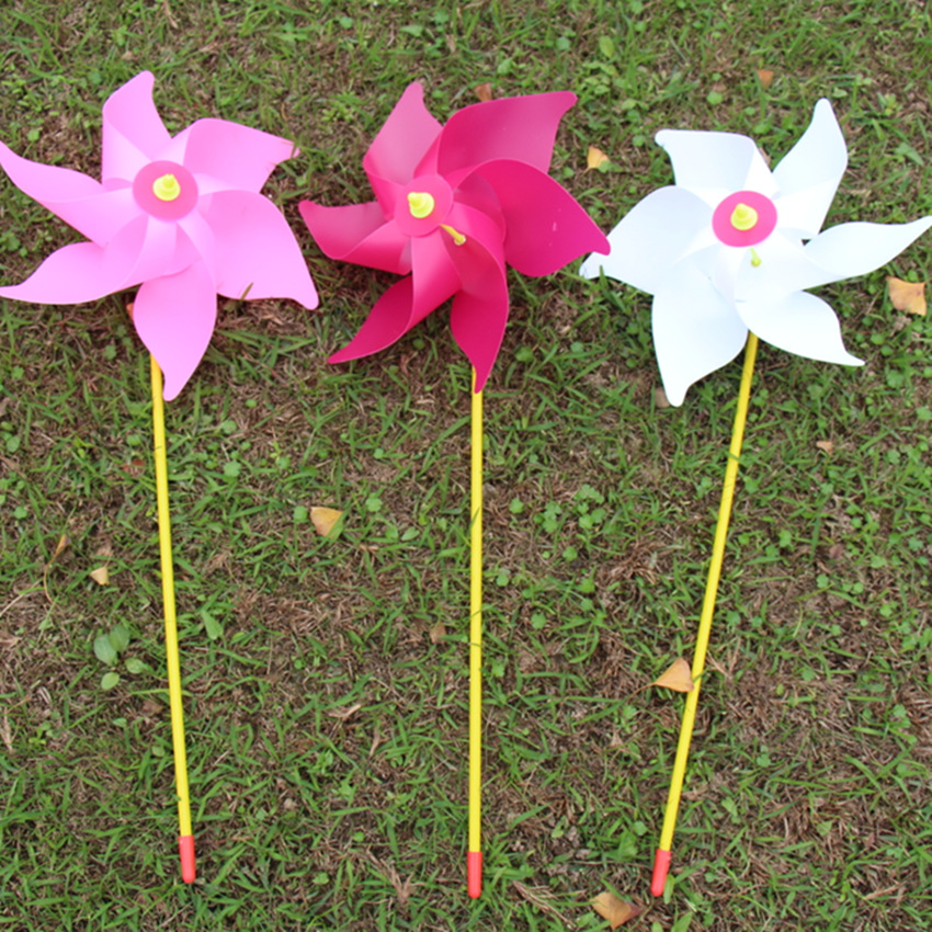 Hexagonal Windmill Advertising Decoration Outdoor Scenic Spot Wedding Kindergarten String Rope Children Windmill Currently Available Wholesale