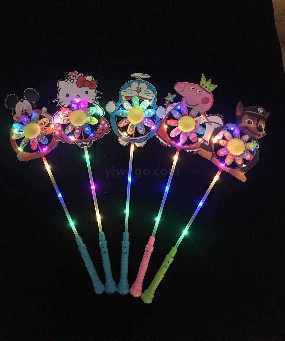 Factory direct belly to turn cartoon windmill cartoon windmill flash windmill with lamp stall goods