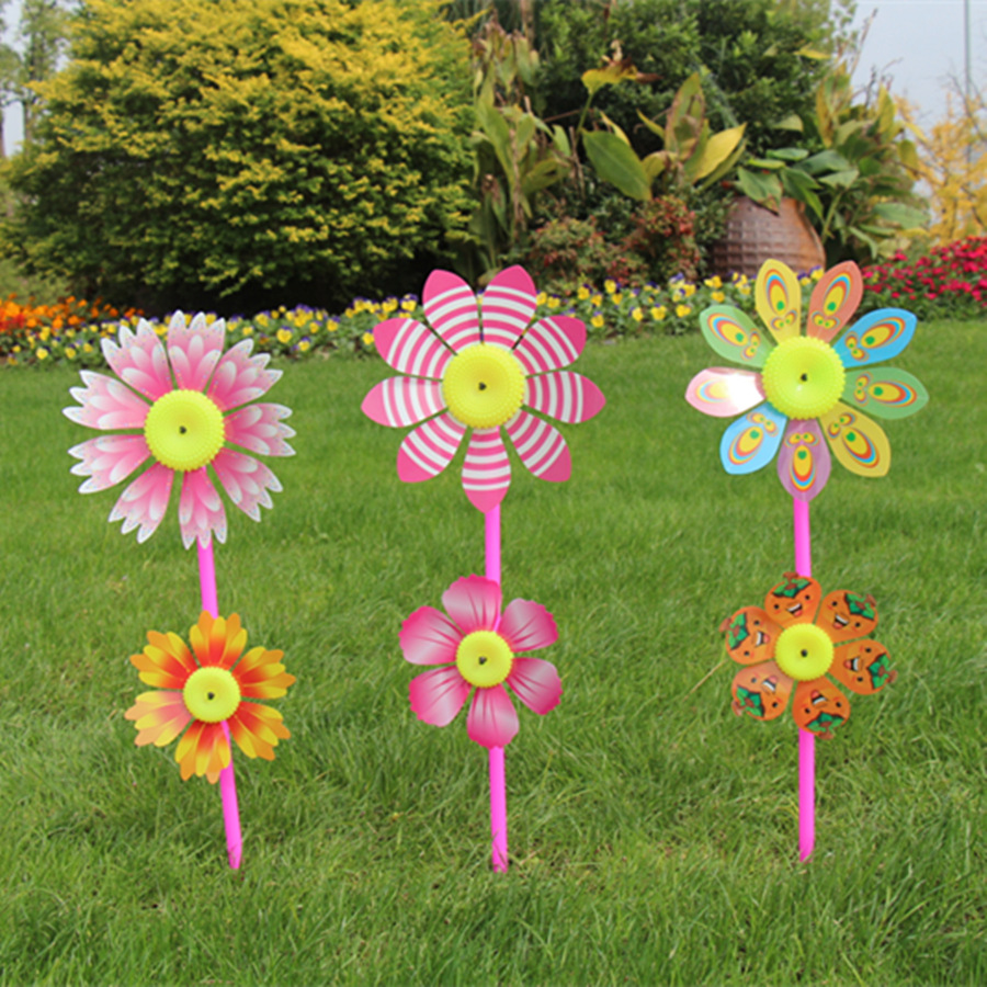 New Six Smiley Windmill Children's Creative Outdoor Traditional Nostalgic Cartoon Toy Windmill Stall Supply Wholesale
