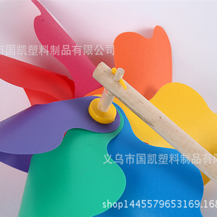 24cm colorful wooden stick windmill children&#039;s toy windmill photography outdoor advertising windmill manufacturers direct sales