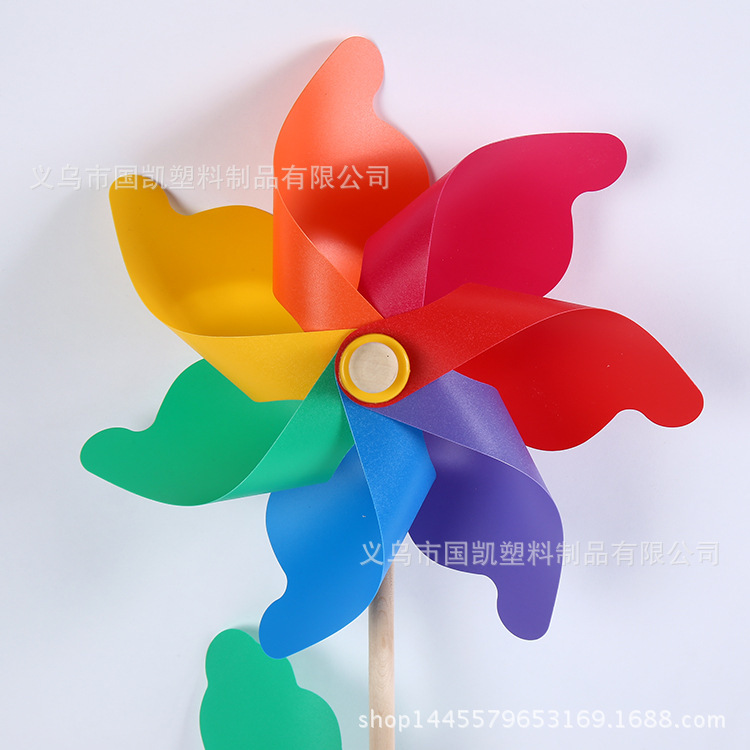 24cm colorful wooden stick windmill children&#039;s toy windmill photography outdoor advertising windmill manufacturers direct sales