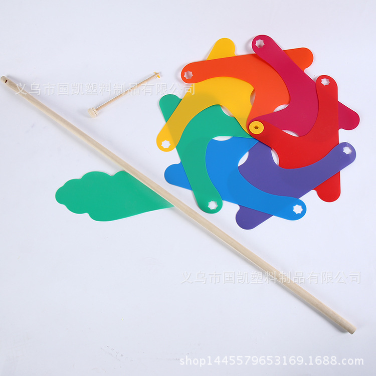 24cm colorful wooden stick windmill children&#039;s toy windmill photography outdoor advertising windmill manufacturers direct sales