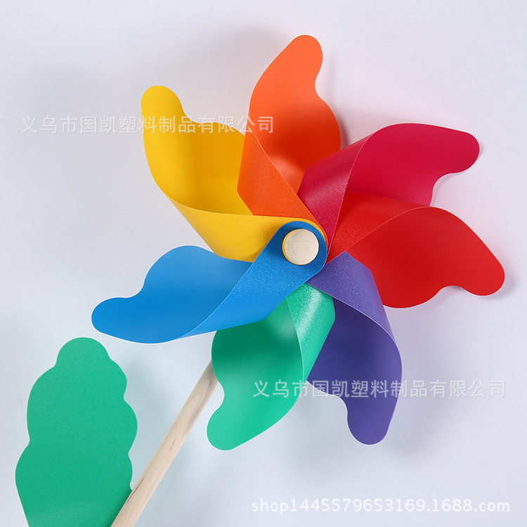 24cm colorful wooden stick windmill children&#039;s toy windmill photography outdoor advertising windmill manufacturers direct sales