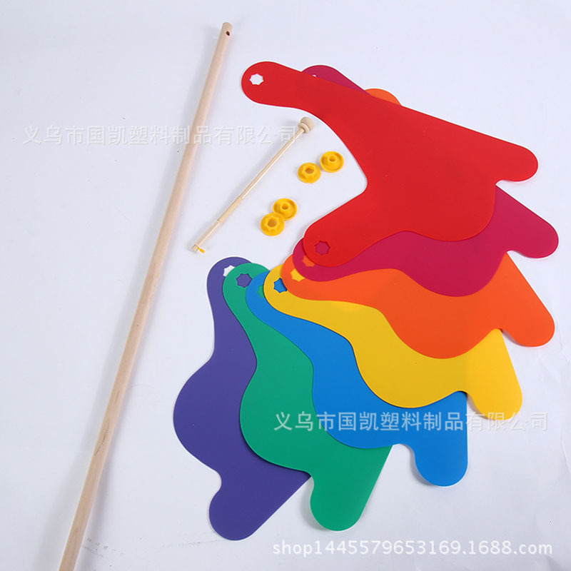 24cm colorful wooden stick windmill children's toy windmill photography outdoor advertising windmill manufacturers direct sales