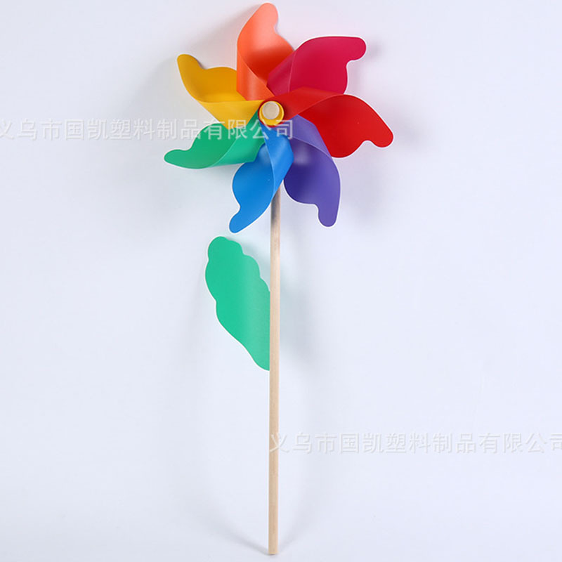 24cm colorful wooden stick windmill children's toy windmill photography outdoor advertising windmill manufacturers direct sales