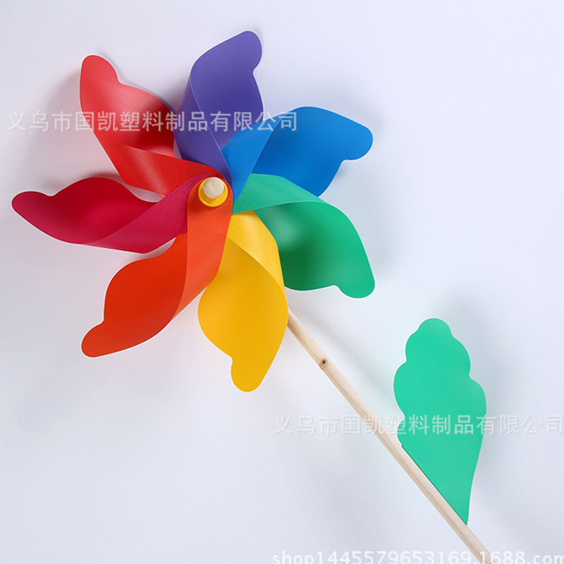 24cm colorful wooden stick windmill children's toy windmill photography outdoor advertising windmill manufacturers direct sales