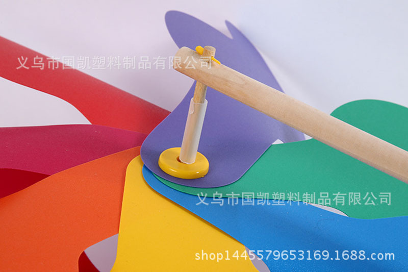 24cm colorful wooden stick windmill children's toy windmill photography outdoor advertising windmill manufacturers direct sales